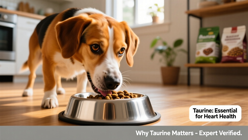 Close-up of a healthy, energetic dog eating kibble from a stainless steel bowl
