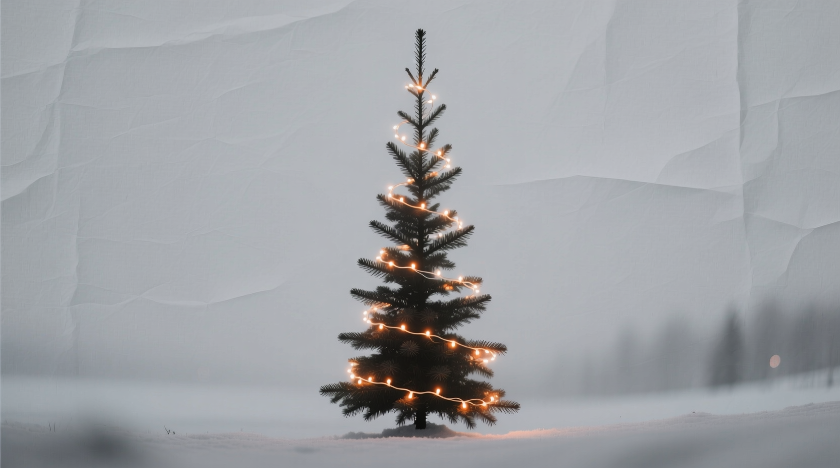 how to create a minimalist christmas tree with only lights and texture