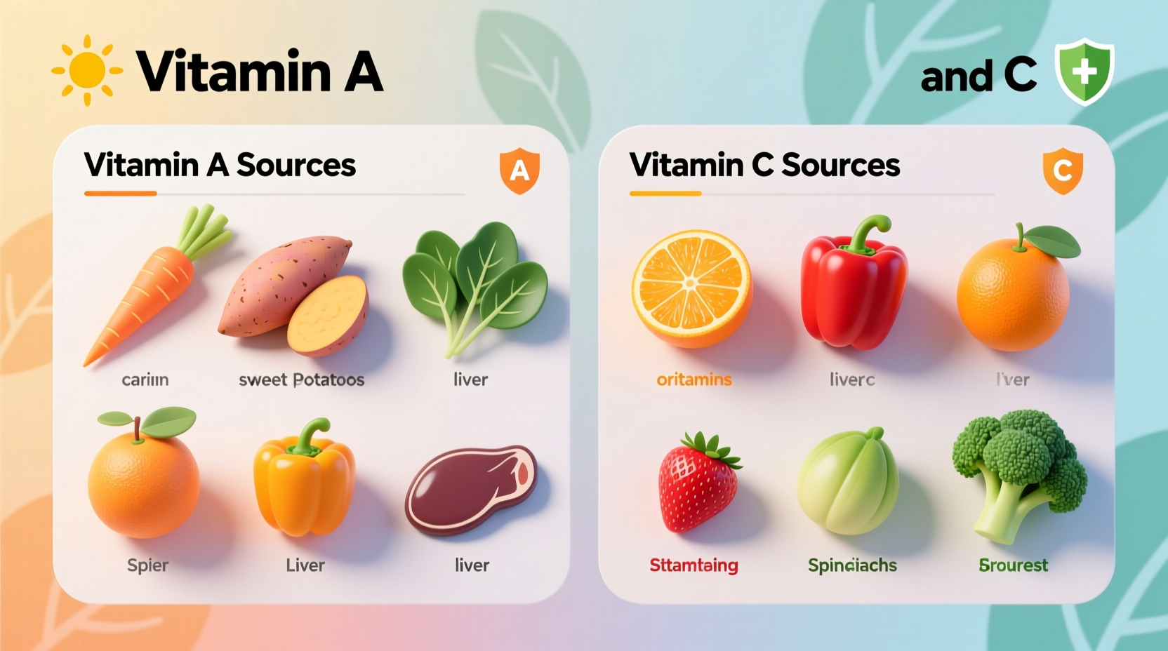 what foods contain vitamin a and c