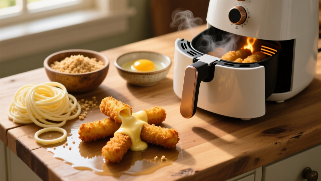 Air Fryer Mozzarella Sticks with String Cheese