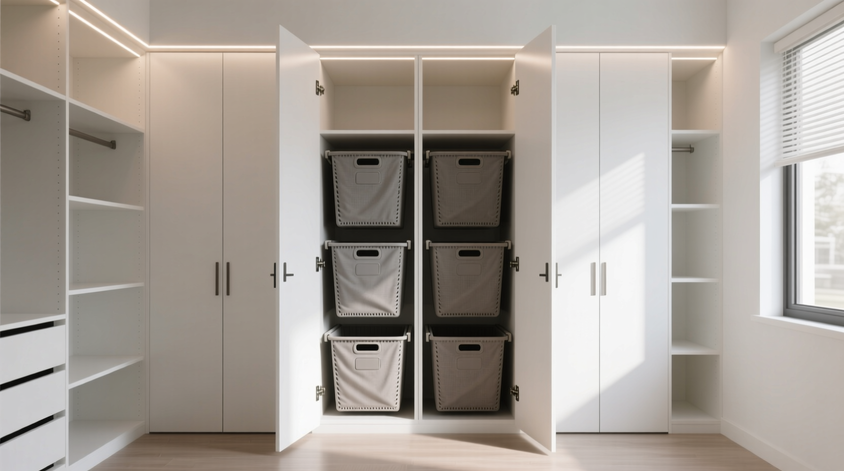 closet organization tips hide baskets on doors safely
