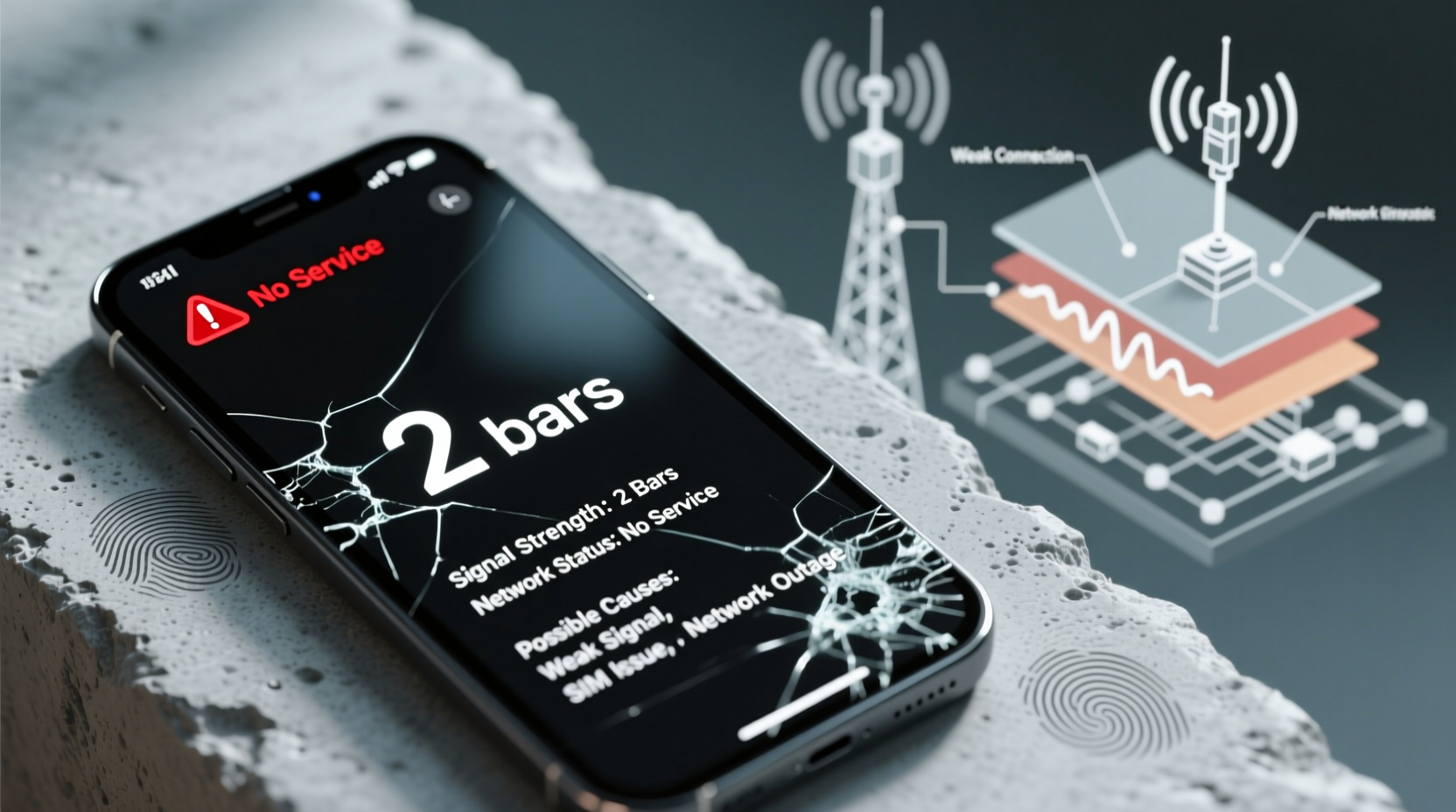 why does my phone show two bars but no service signal issues decoded