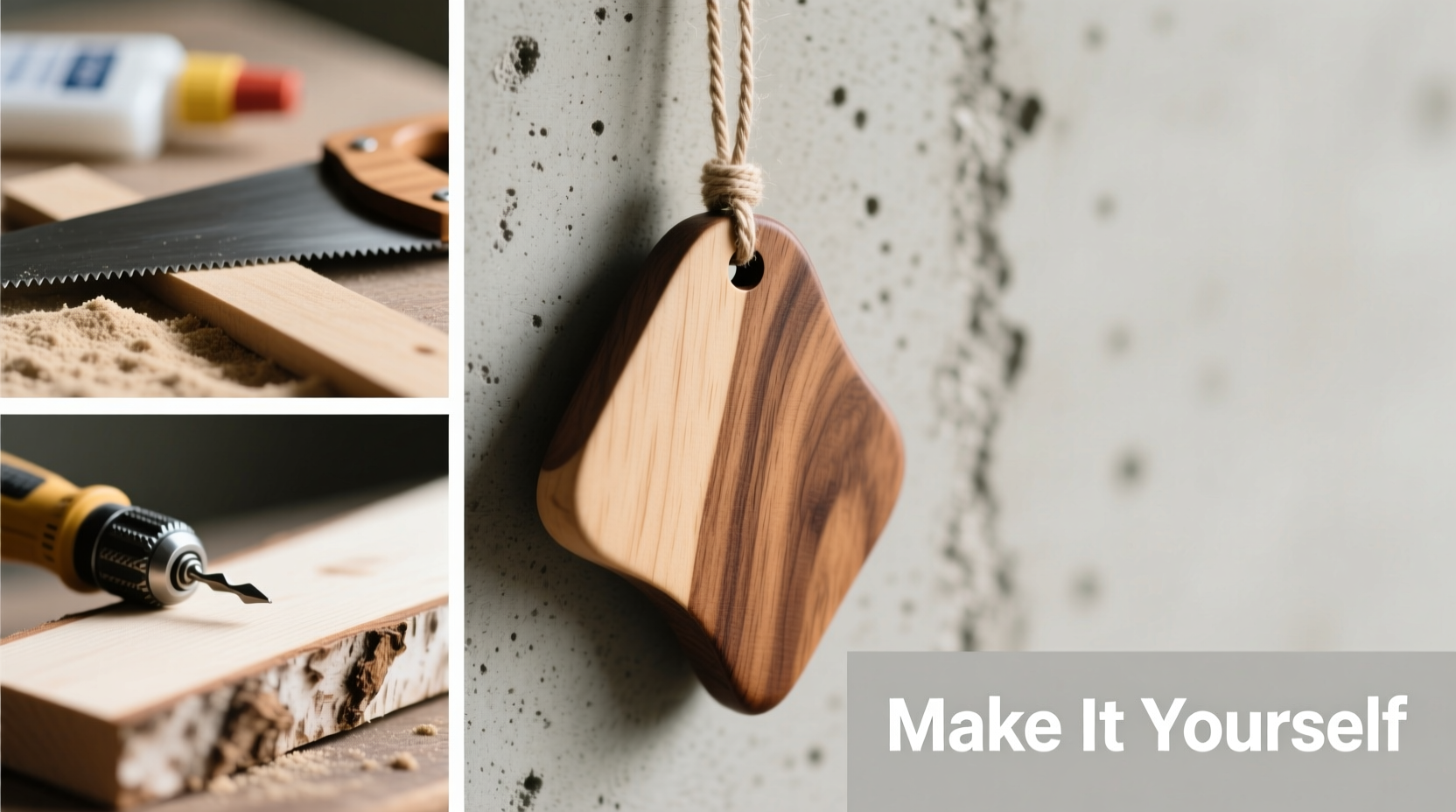 how to make your own minimalist wooden ornament using basic craft tools