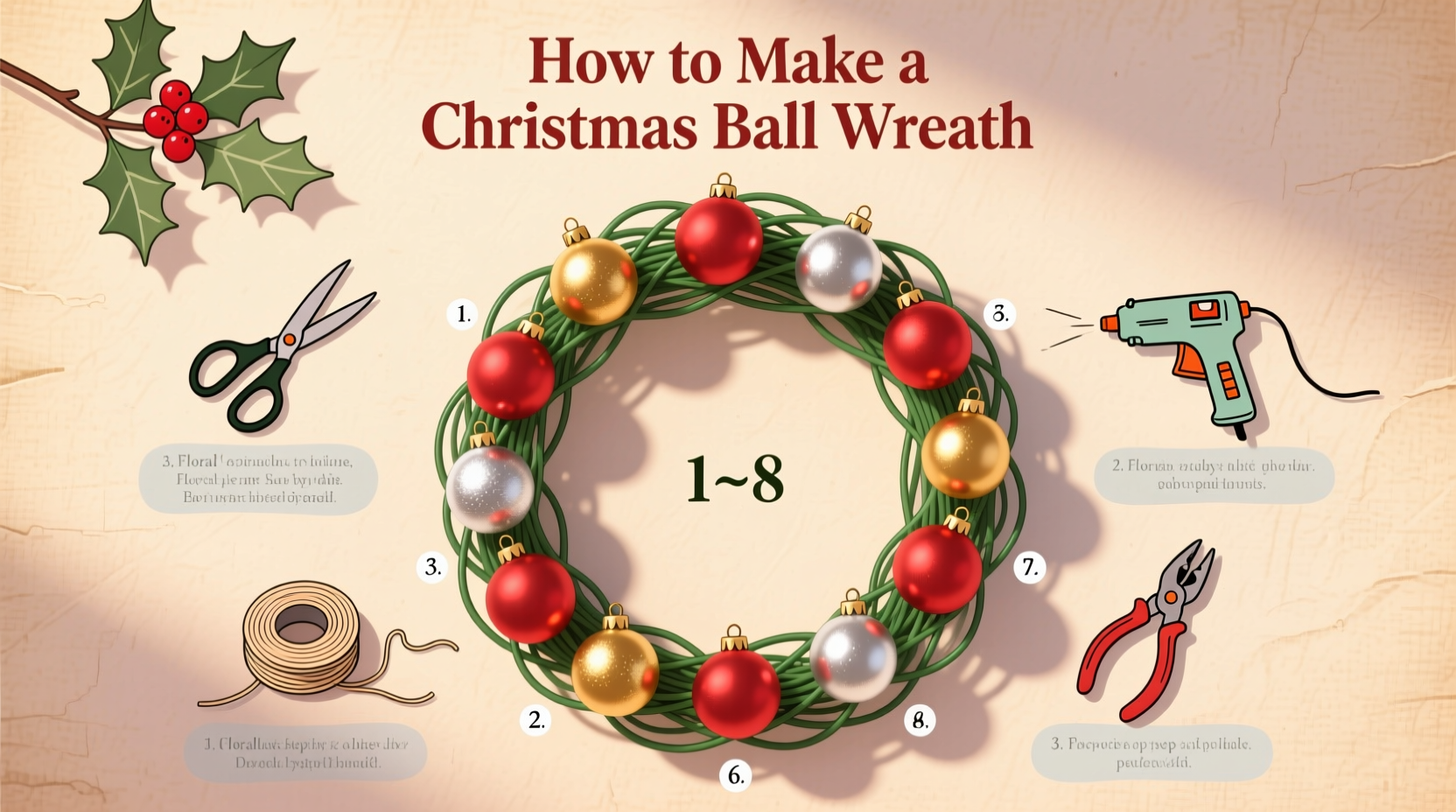 how to make a christmas ball wreath