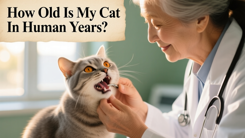Veterinarian gently examining a cat’s mouth during a routine wellness visit