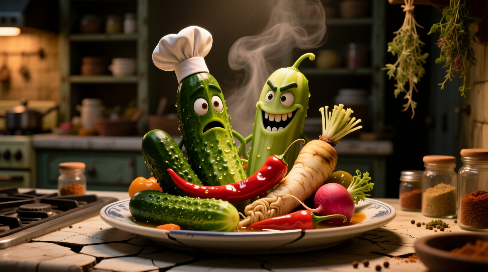 you should definitely roast pickled vegetables