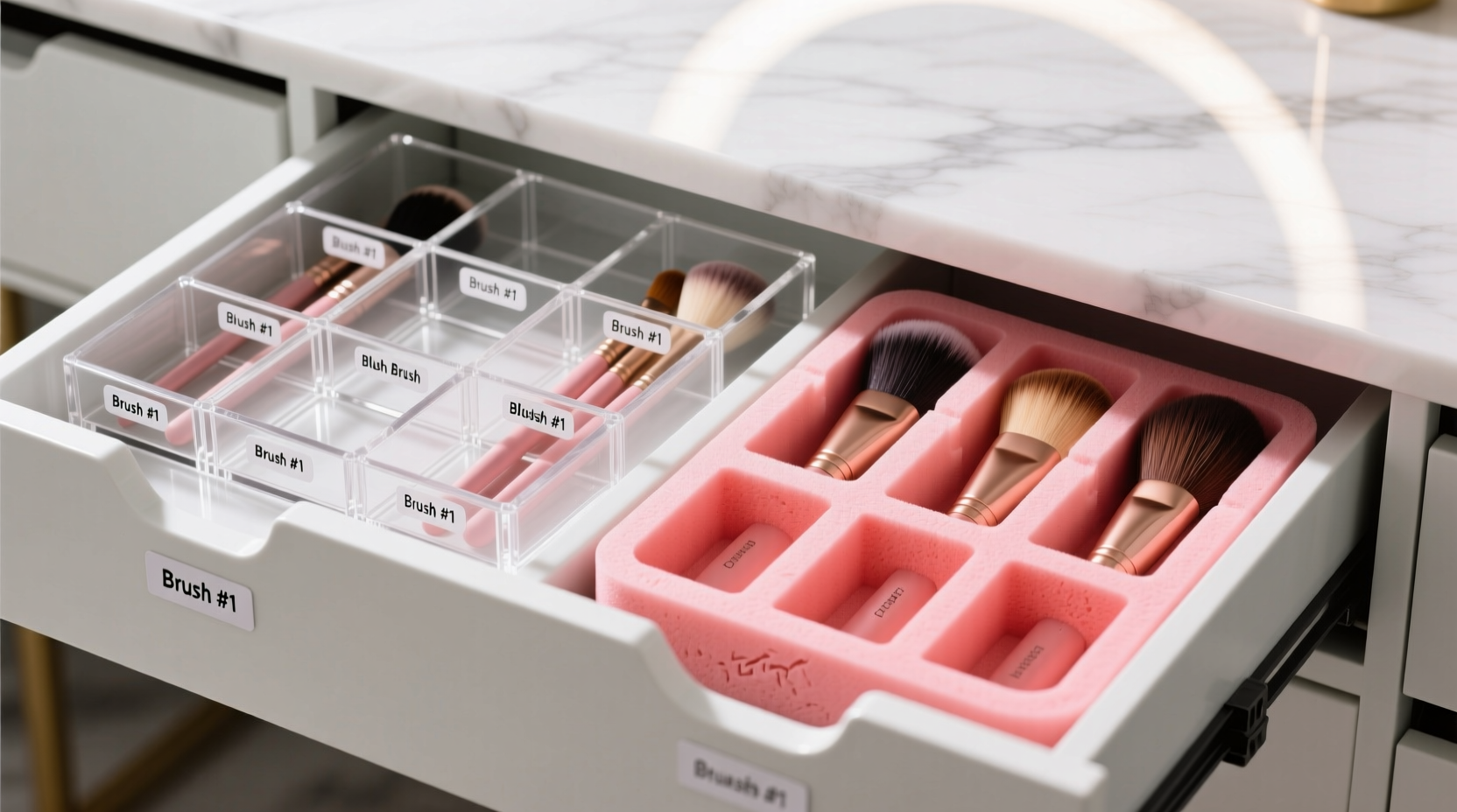 closet organization tips acrylic vs foam for brushes
