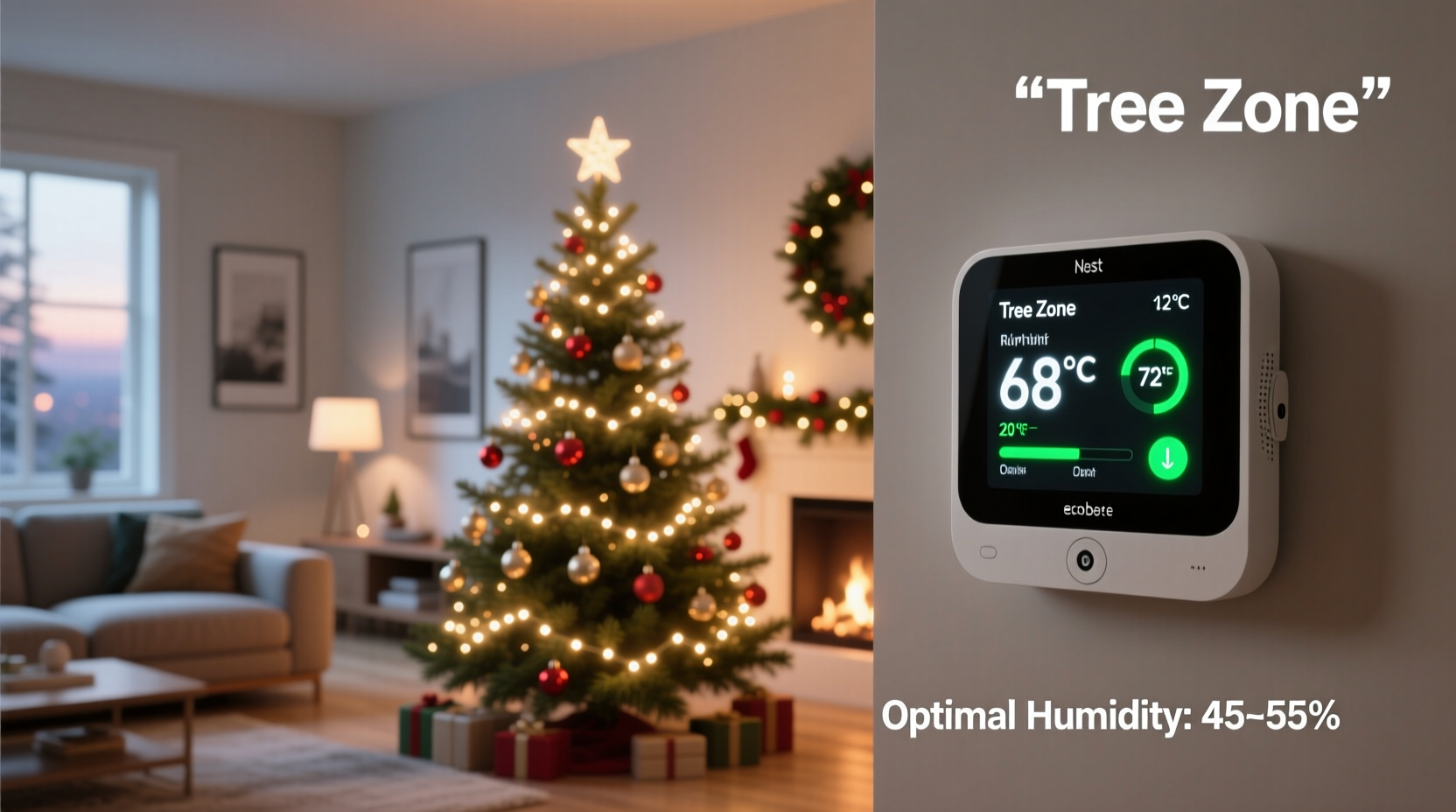 how to use smart thermostats to maintain ideal temperatures around christmas trees