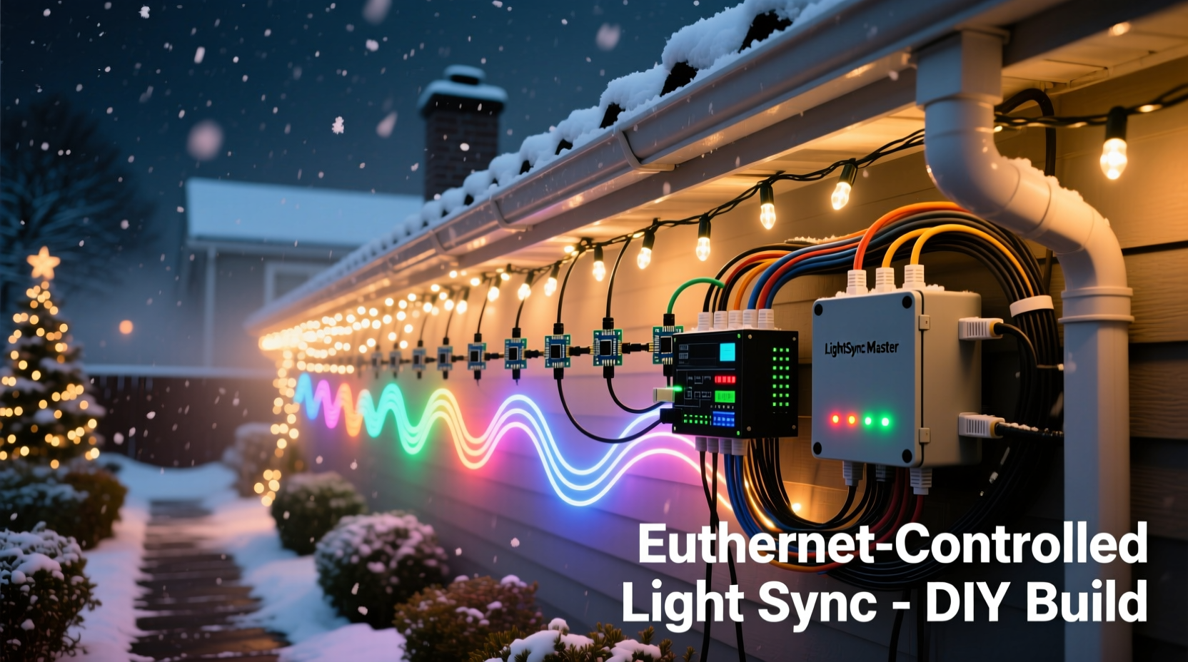 can you use ethernet cables to control synchronized christmas light shows diy setup