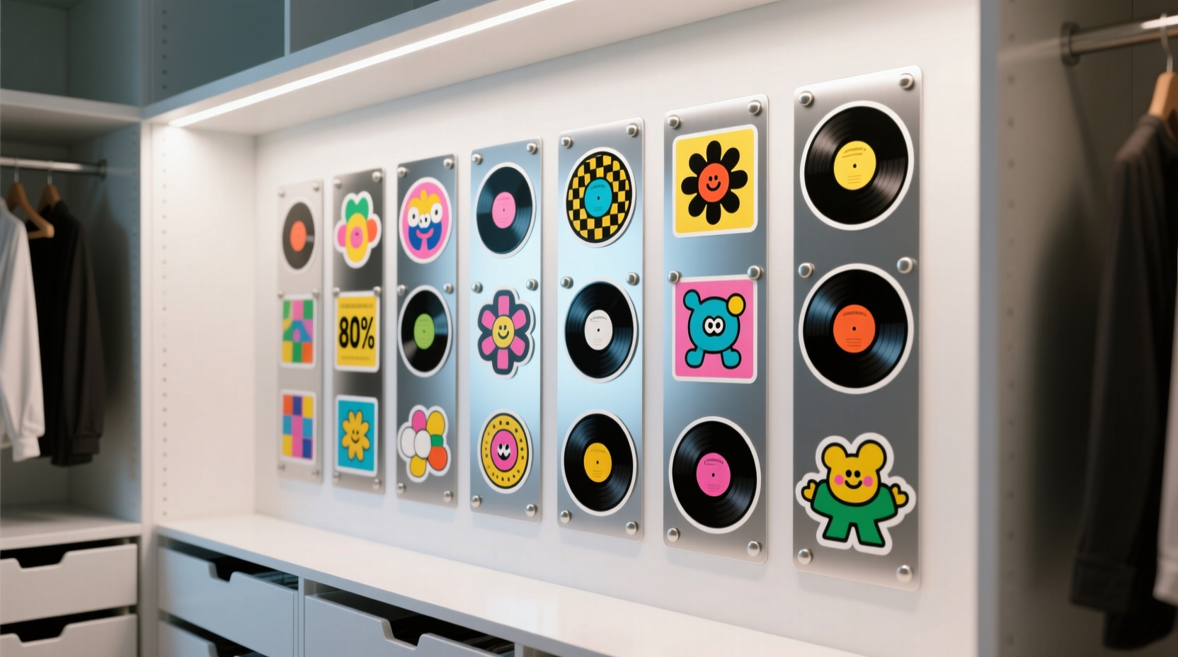 vinyl sticker storage magnetic wall method
