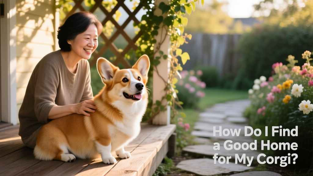 A cheerful Corgi sitting beside their owner on a sunlit porch, both looking relaxed and connected