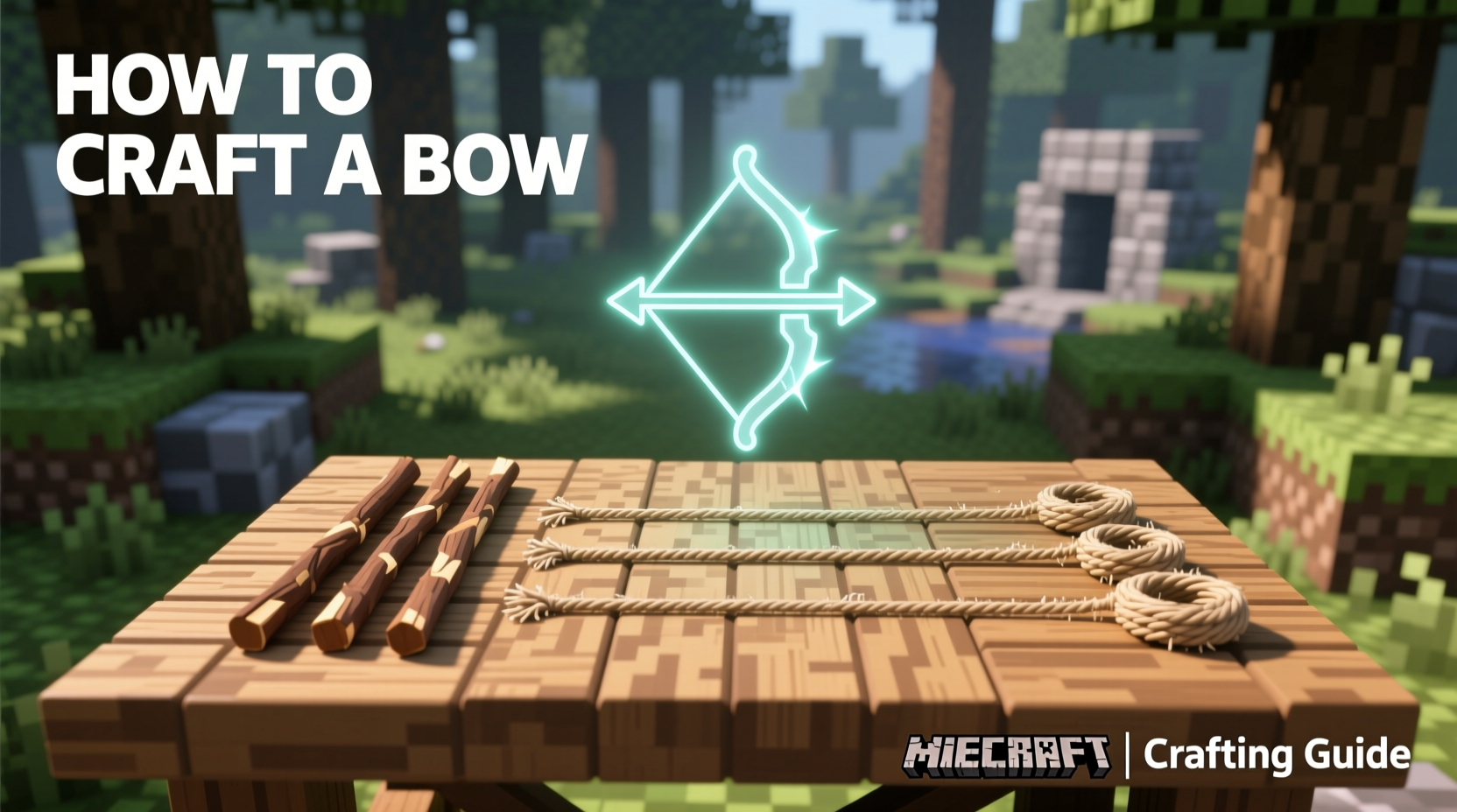how to craft a minecraft bow
