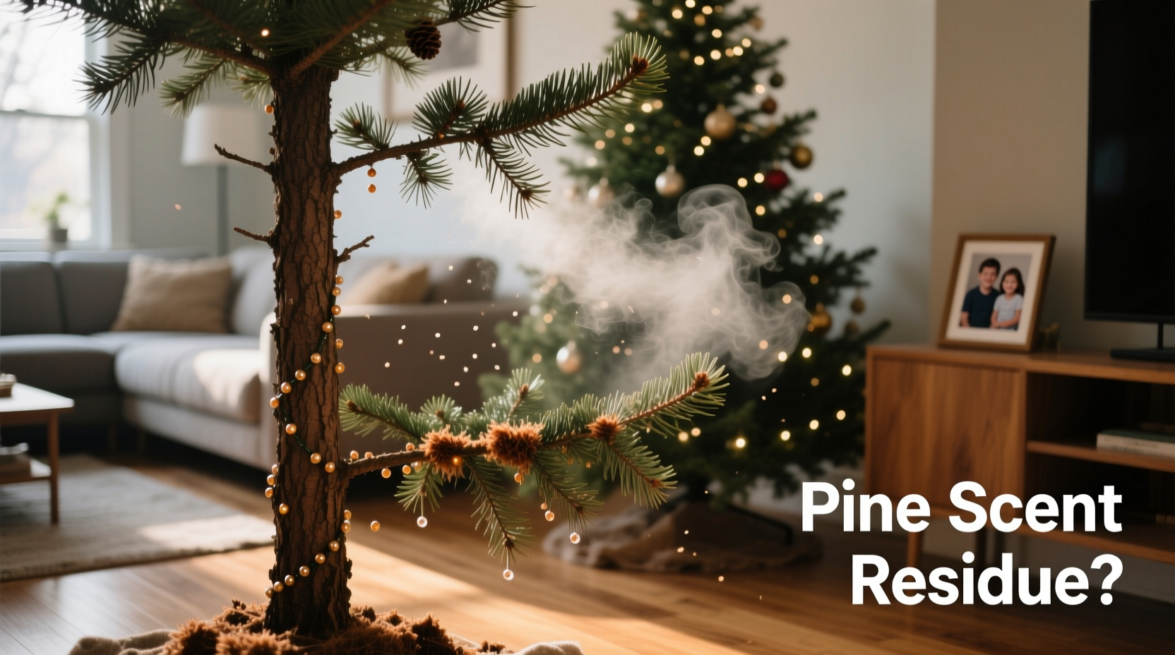 why does my house smell like pine days after setting up the tree