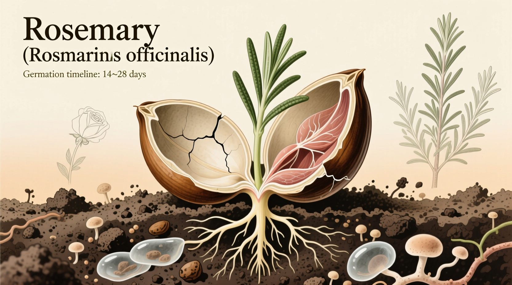 Rosemary Germination: 15-25 Days | TheHomeSprouts
