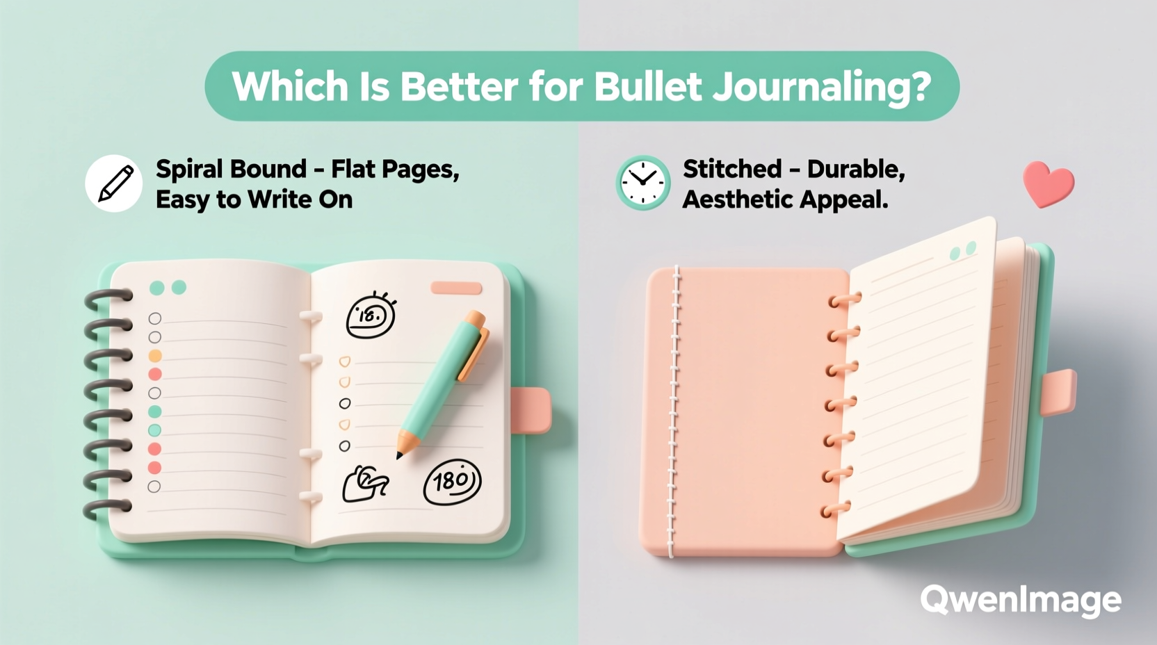 spiral bound vs stitched notebooks which is better for bullet journaling