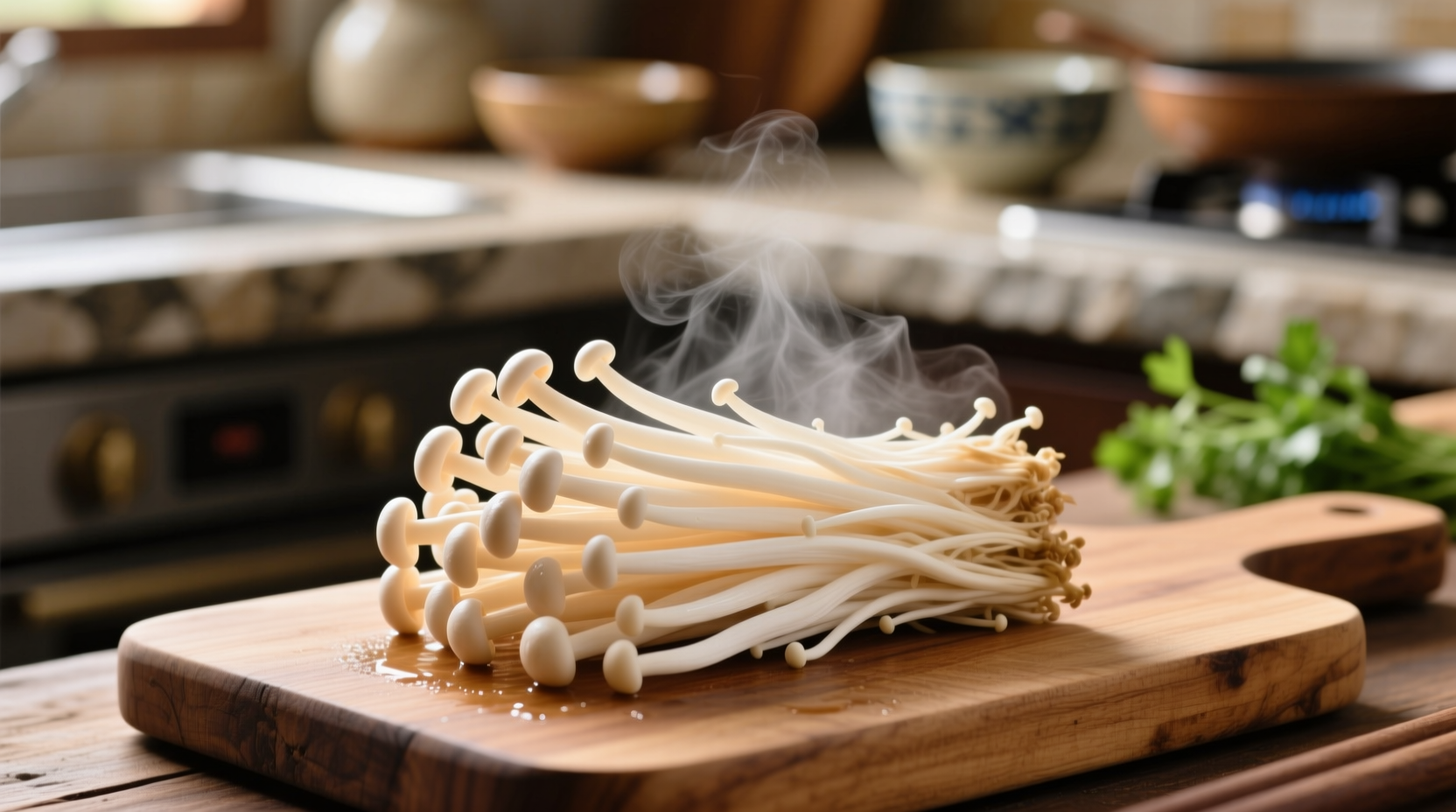 what do enoki mushrooms taste like