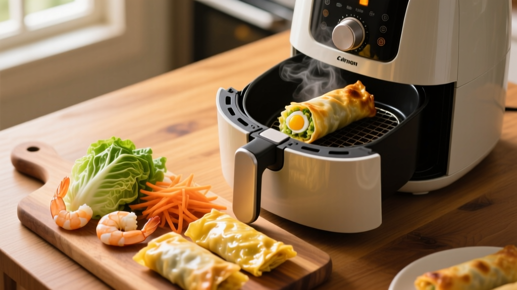 Crispy Shrimp Egg Rolls in Air Fryer (5-Min Prep!)
