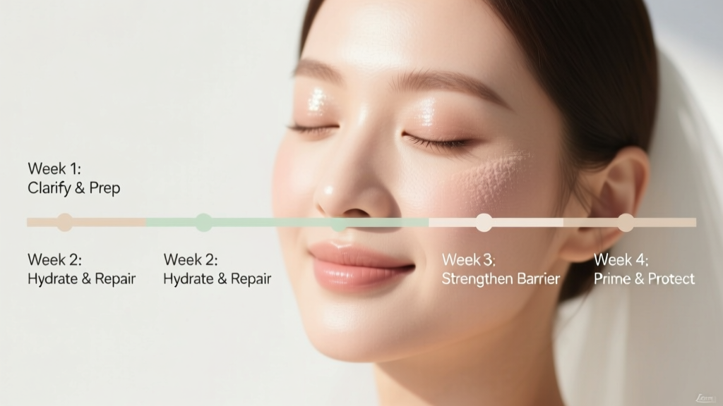 Wedding Makeup Prep: 4-Week Skincare Timeline (2026)