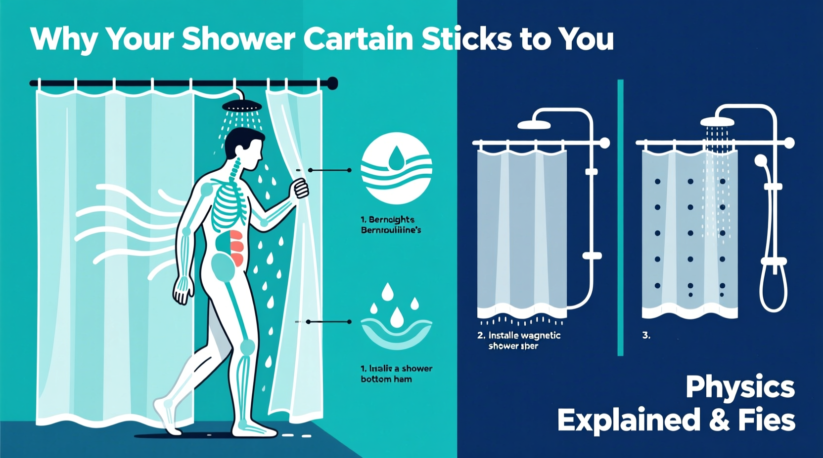 why does my shower curtain always stick to me physics and fixes explained