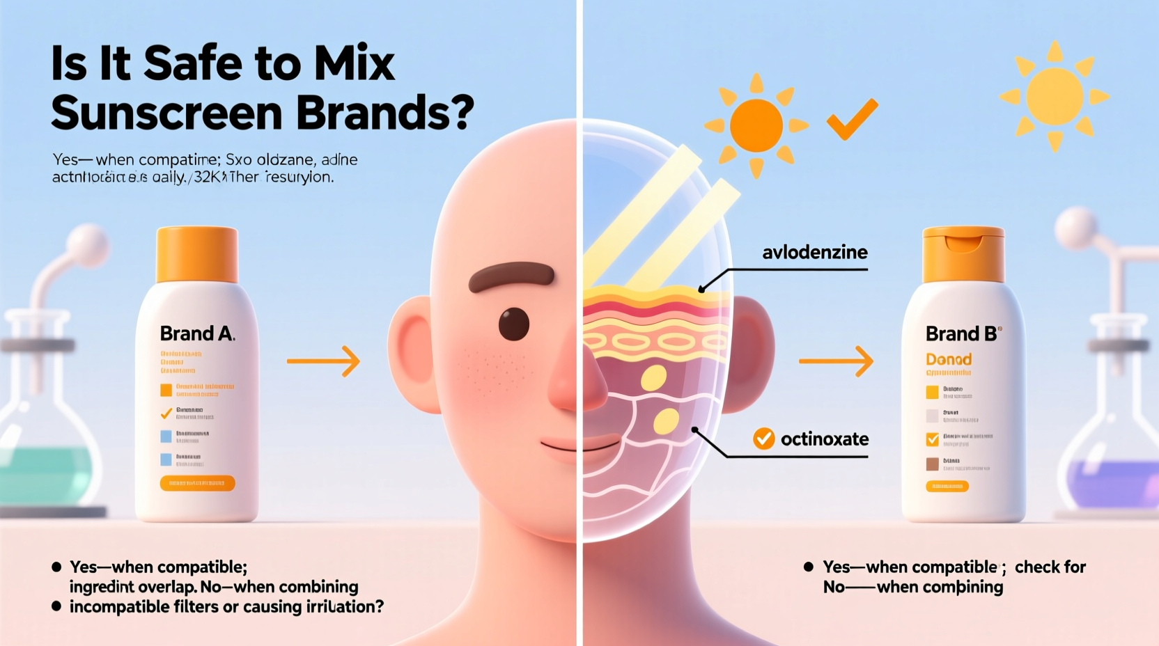 is it safe to mix different sunscreen brands in your daily routine