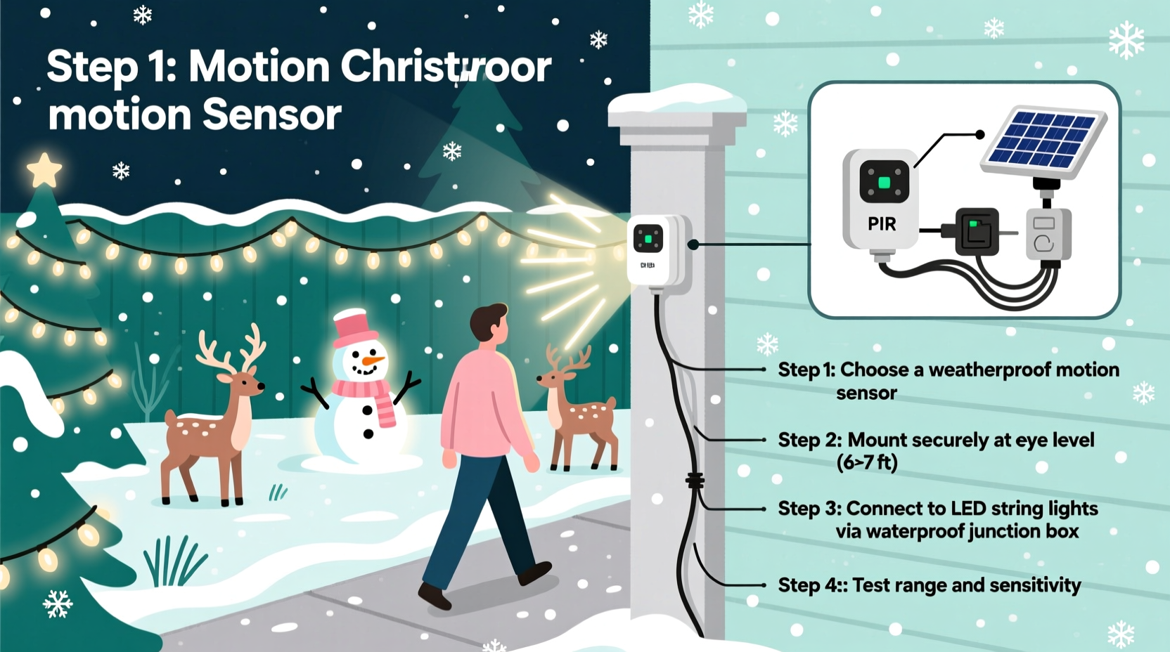 how to use motion sensors to activate outdoor christmas displays