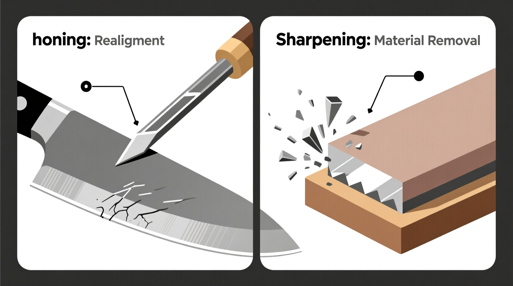 the difference between honing and sharpening your knive