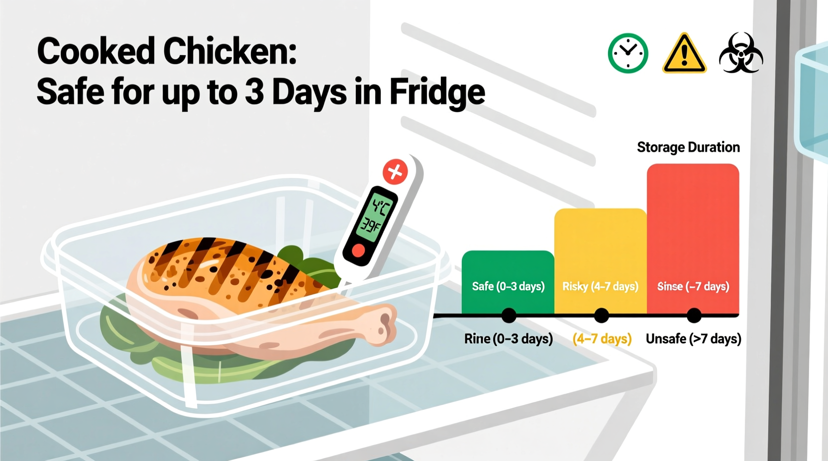 how long is cooked chicken good in the fridge for