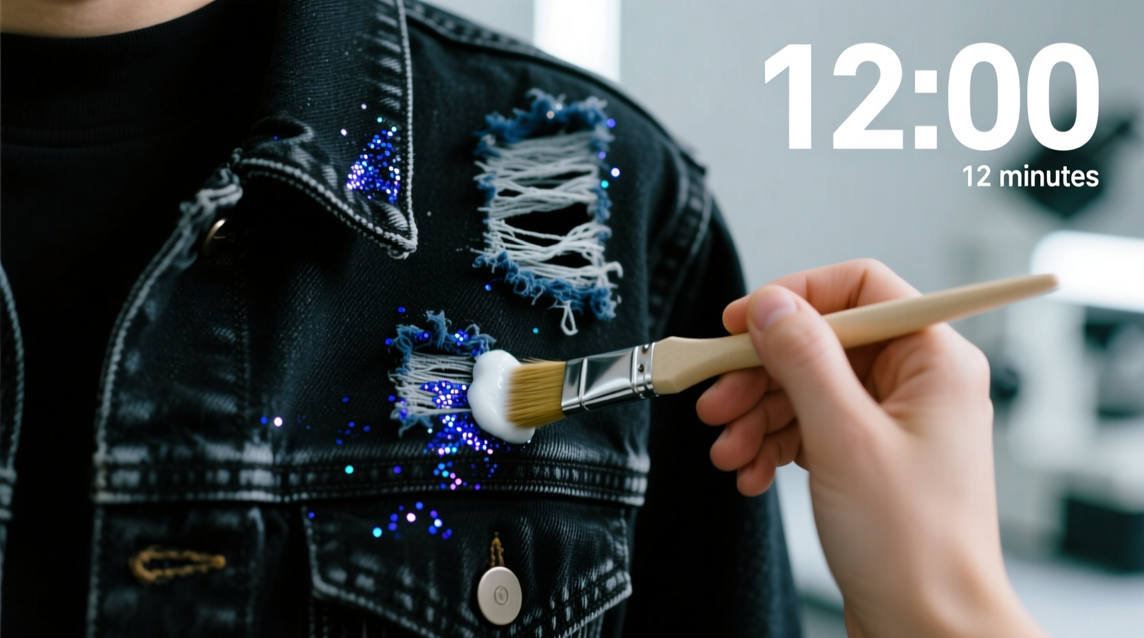 how to remove glitter glue from denim jacket