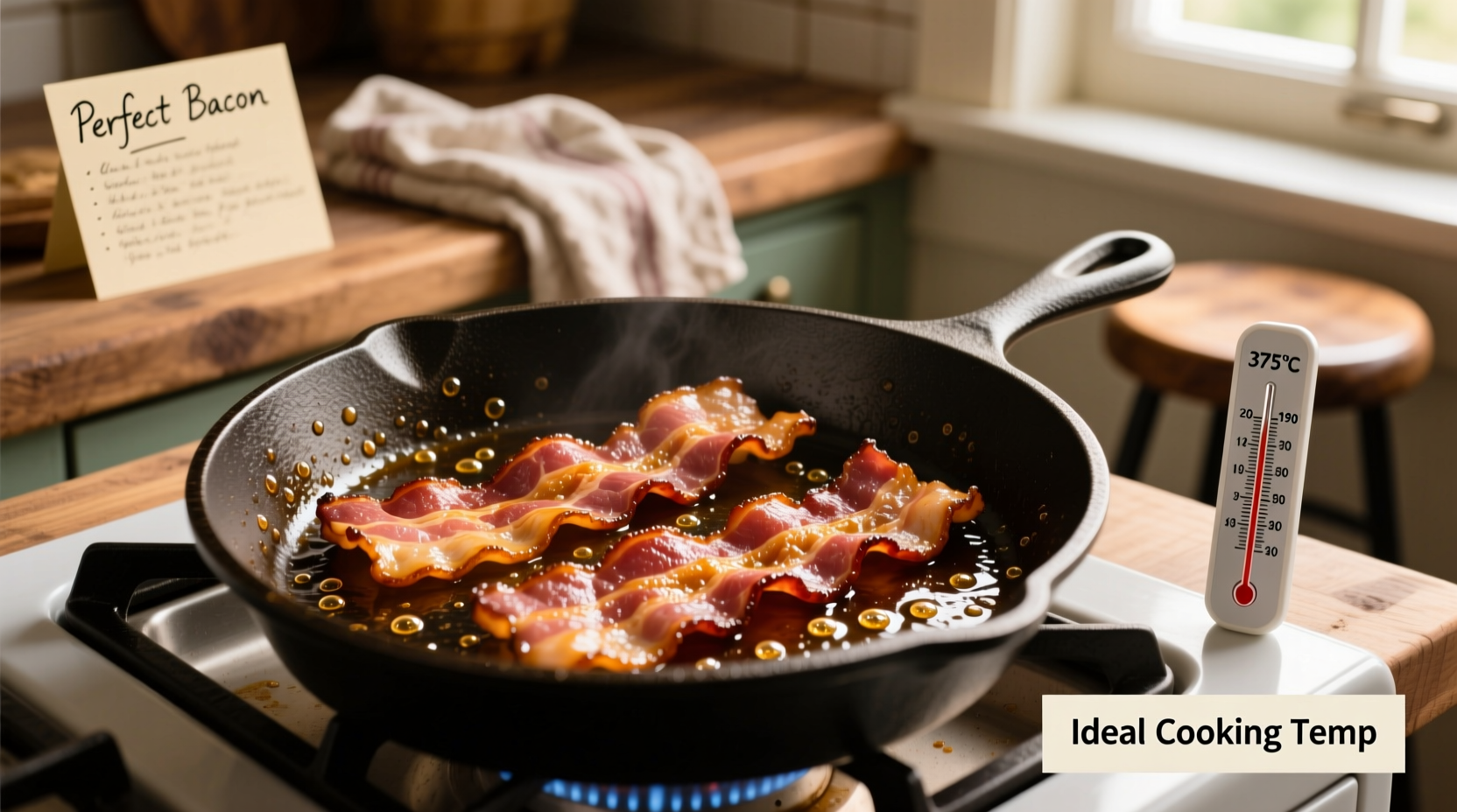 what temperature to cook bacon