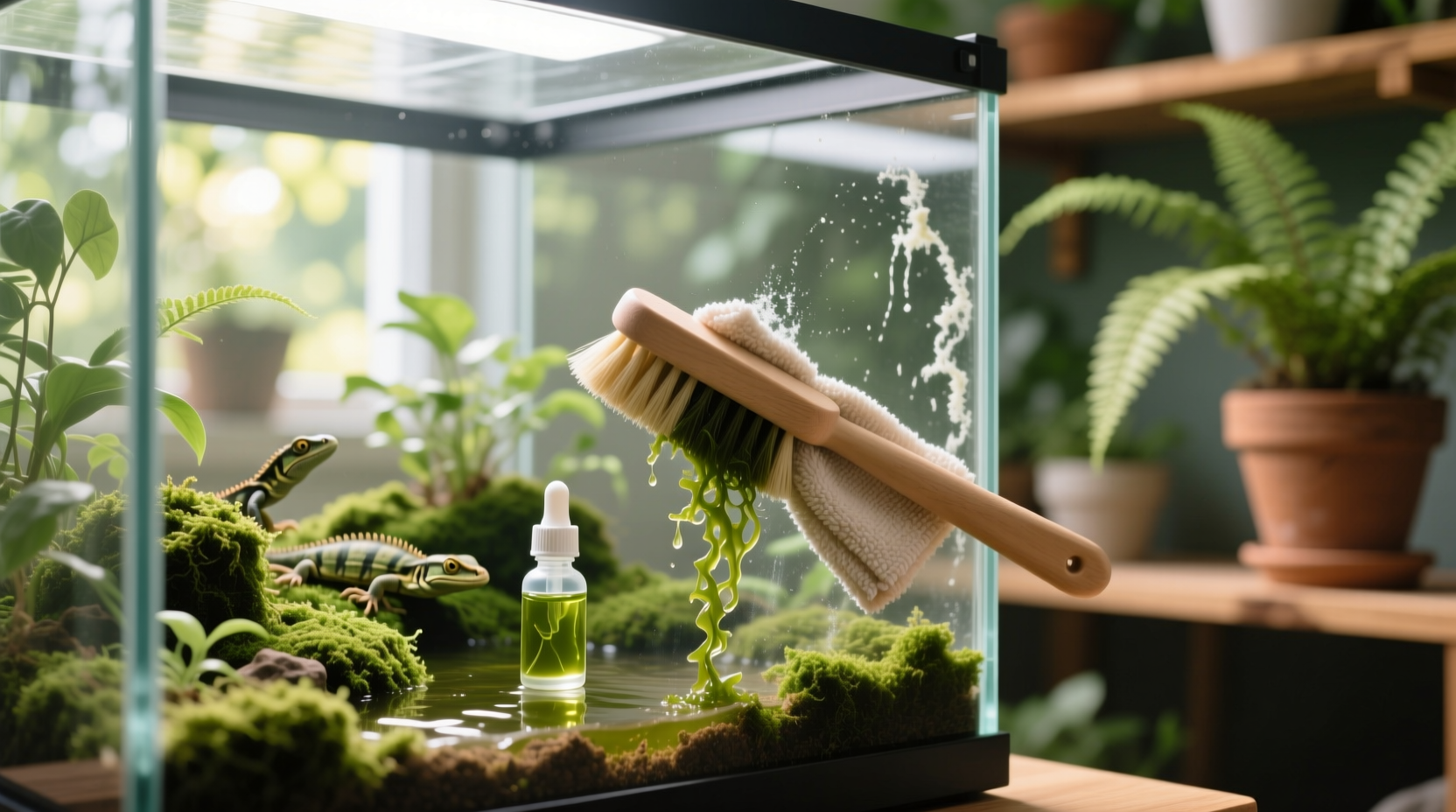 eco friendly reptile terrarium cleaning
