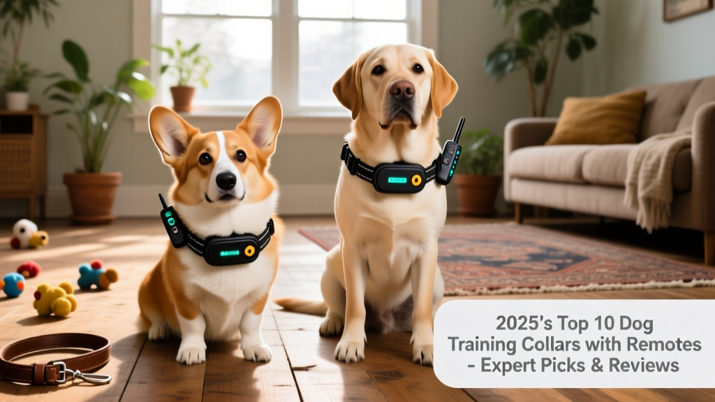 Side-by-side comparison showing FurPetVo P650 and V300 collars on different sized dogs, highlighting fit and remote ergonomics