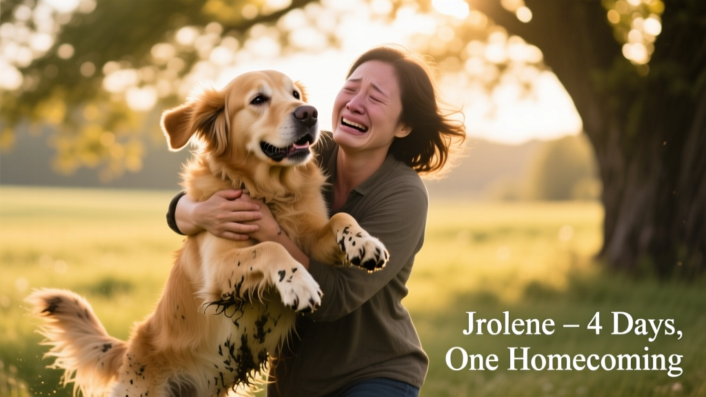Watch Stolen Dog Jolene Jump into Her Owner’s Arms After Going Missing for 4 Days