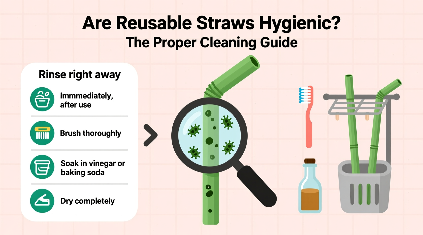 are reusable straws hygienic and how to clean them properly after each use