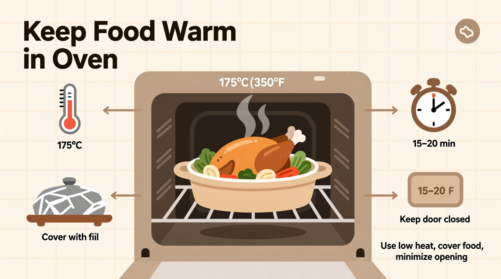 how to keep food warm in oven