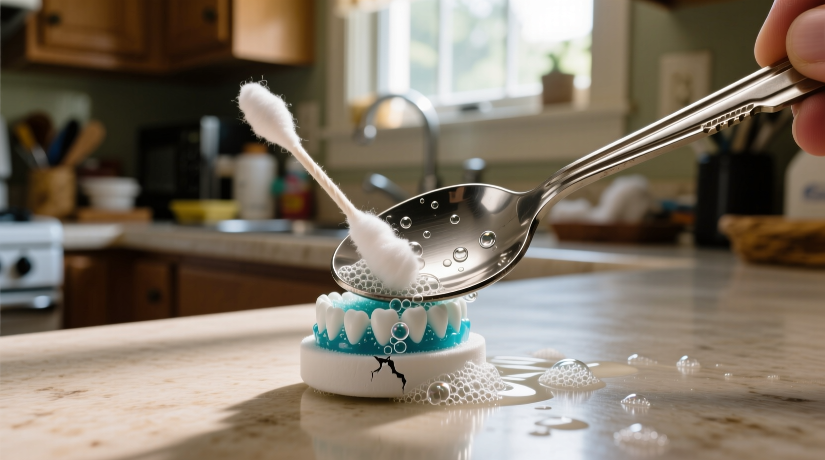 macgyver tip clean small objects with denture cleanser