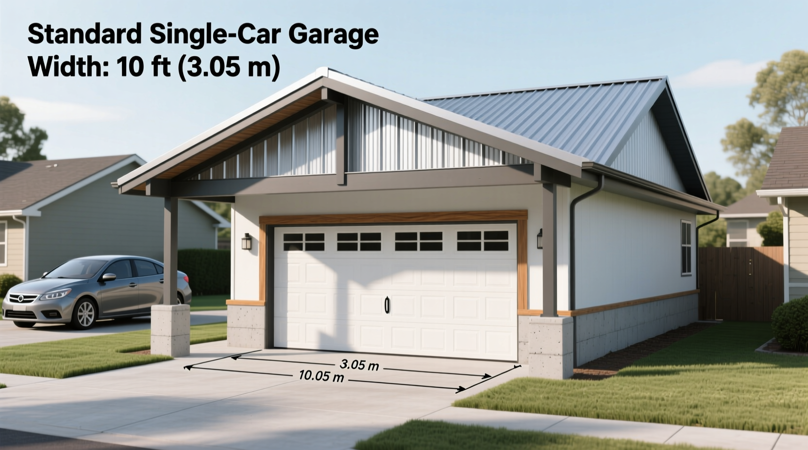 how wide is a single car garage