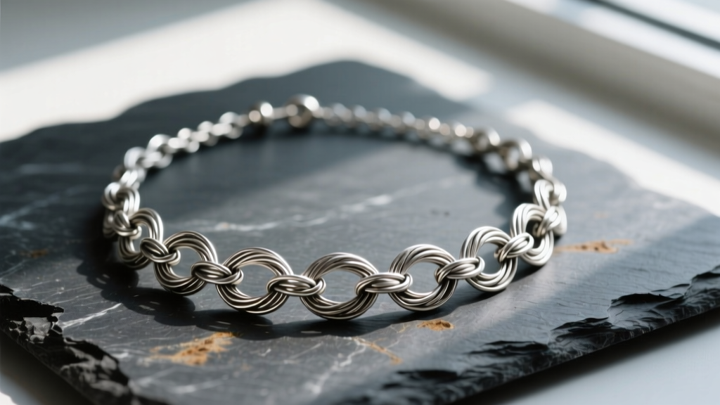 Silver Turkish Telkari filigree necklace on dark slate, showing delicate wirework and slight tarnish under soft lighting.