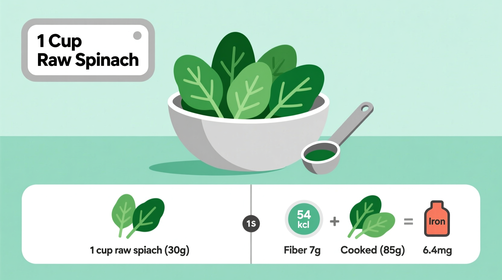 serving size and portion of spinach explained