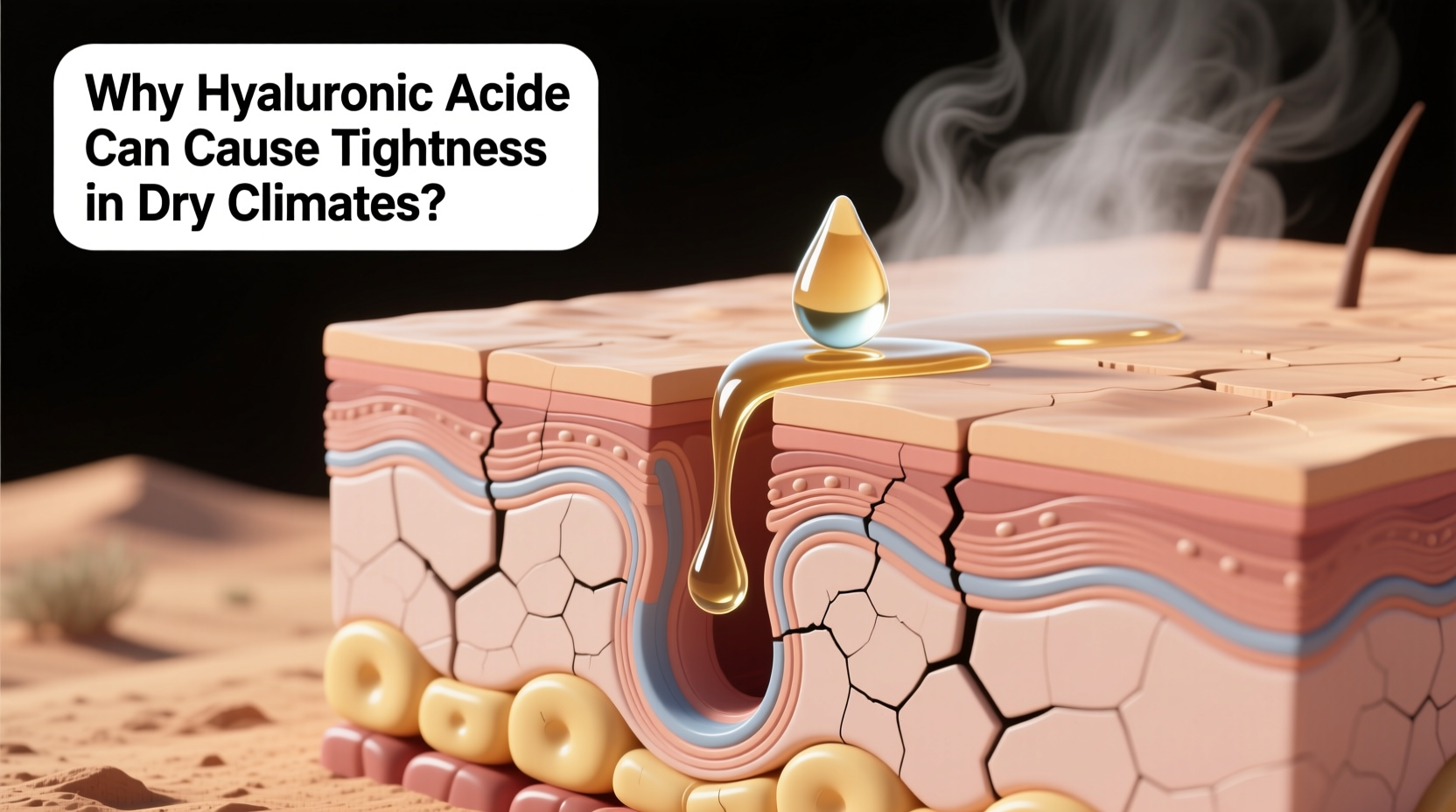 why does my skin feel tight after using hyaluronic acid in dry climates