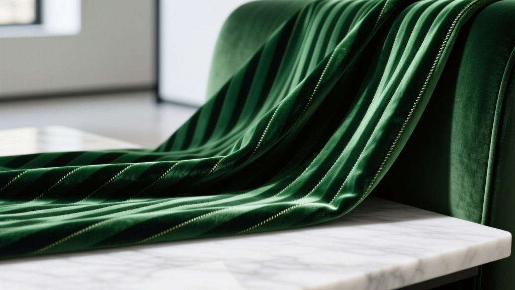 Green Striped Velvet Upholstery Fabric Guide