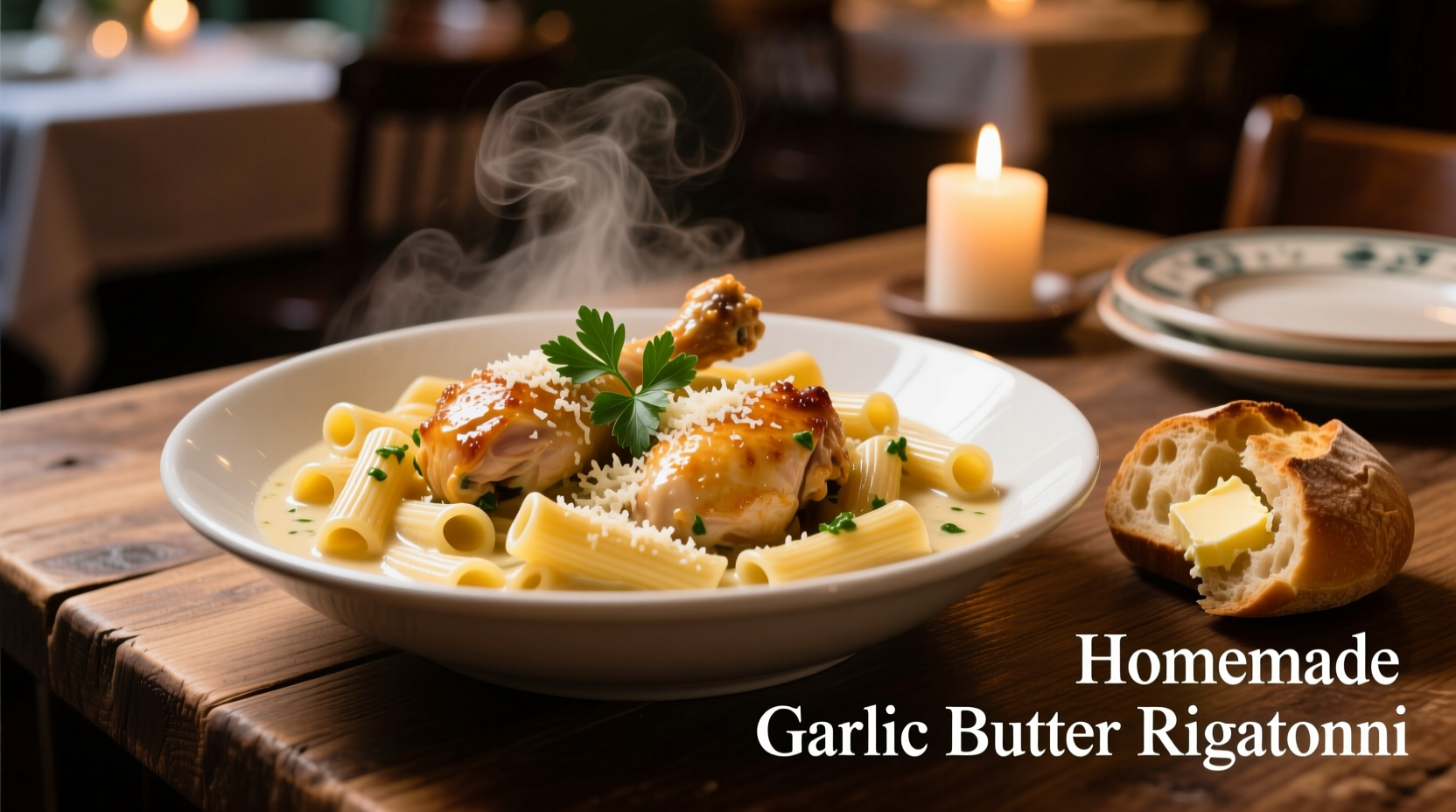 Creamy Garlic Butter Chicken Rigatoni Recipe