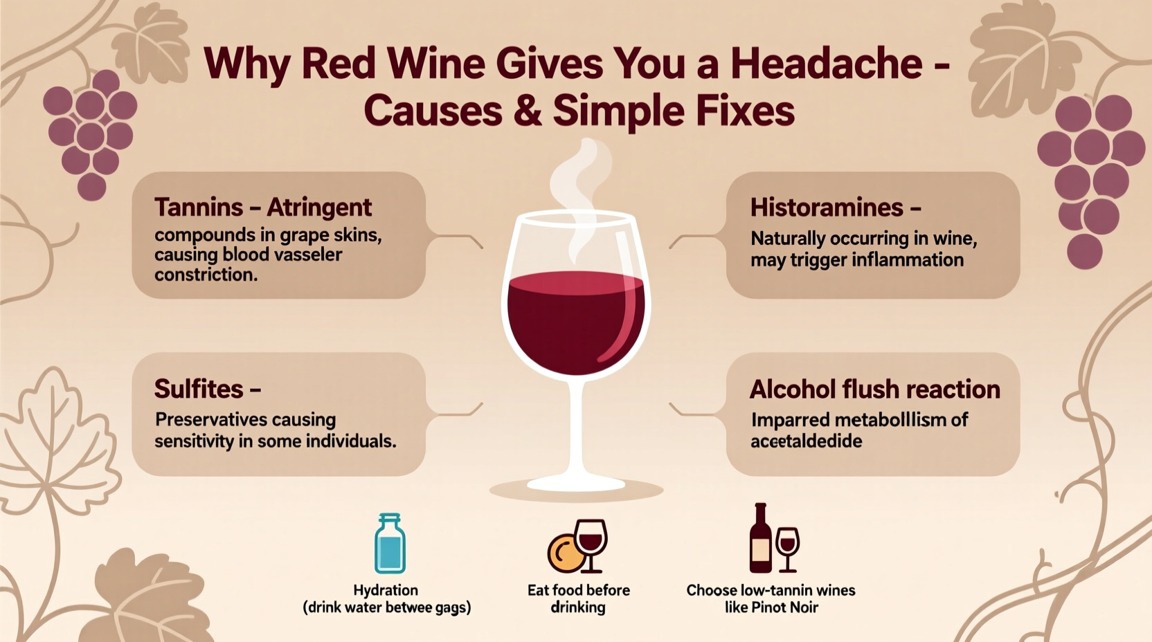 why does my red wine give me a headache causes and simple fixes