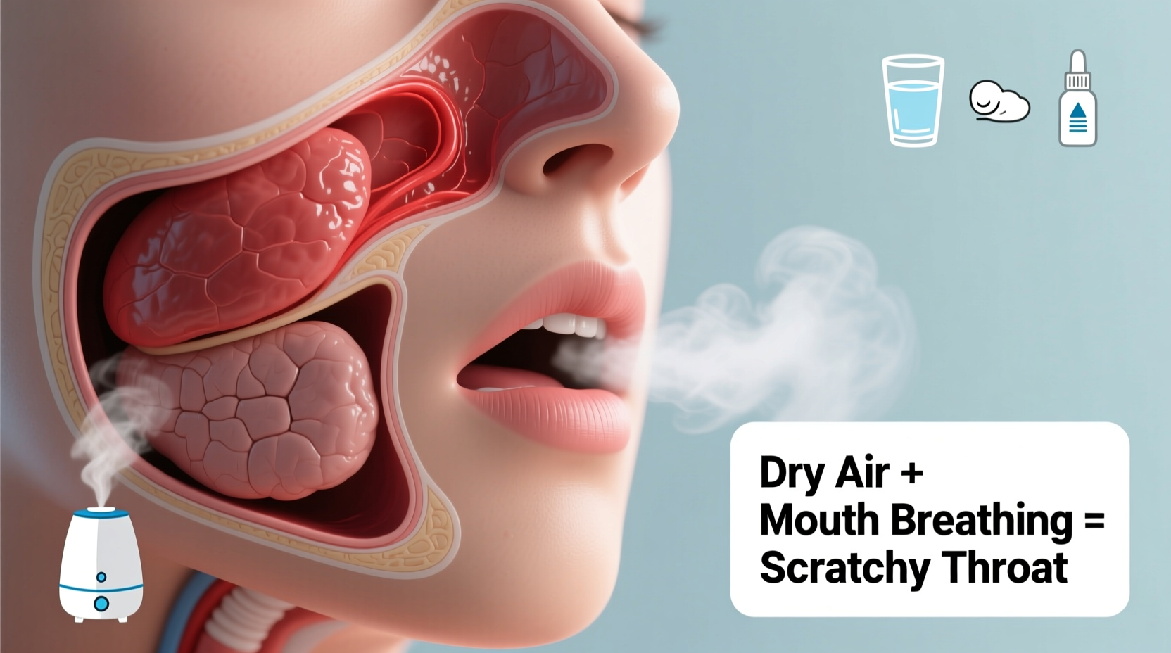 why does my throat feel scratchy in the morning and easy fixes