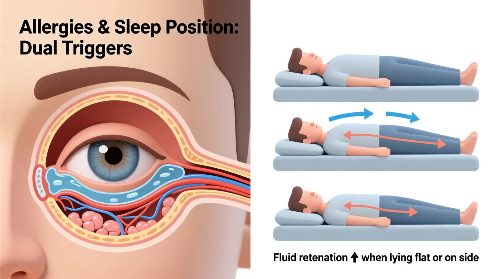 why do i wake up with puffy eyes every morning causes from allergies to sleep position