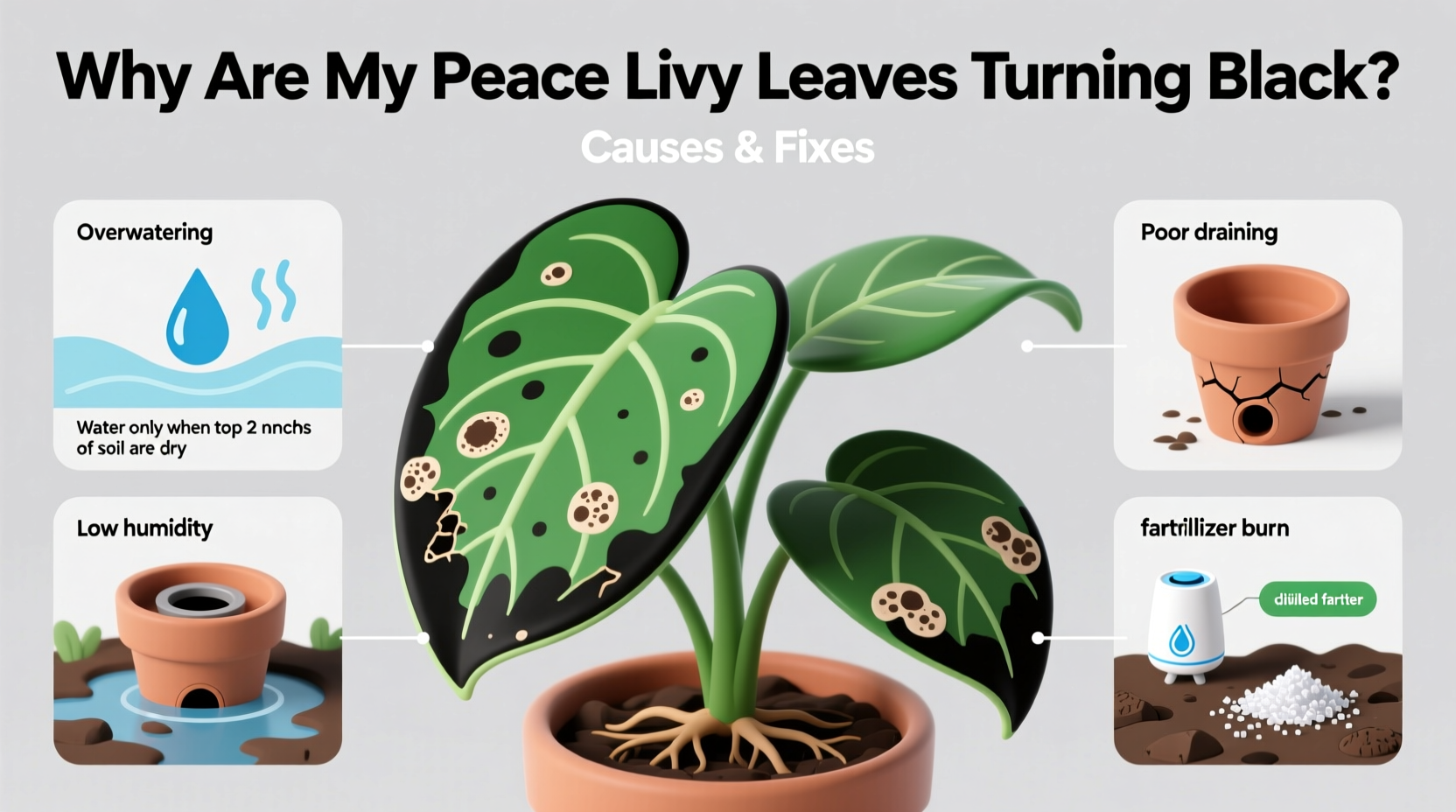 Fix Black Peace Lily Leaves: 5 Solutions | TheHomeSprouts