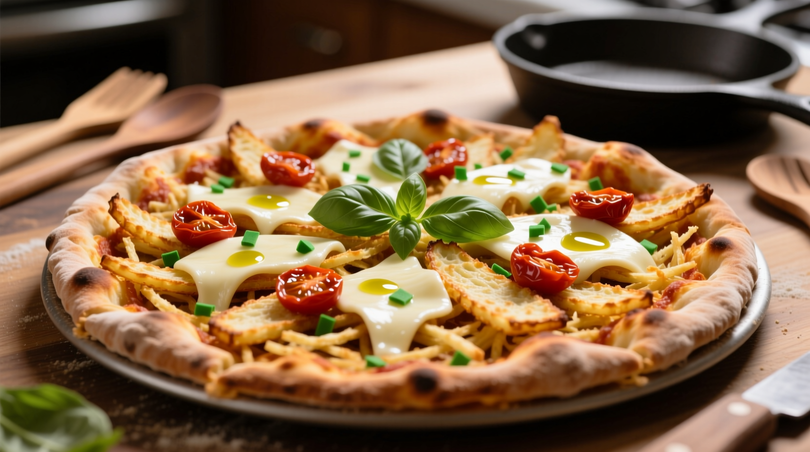 turn your shredded hash browns into pizza crust with a