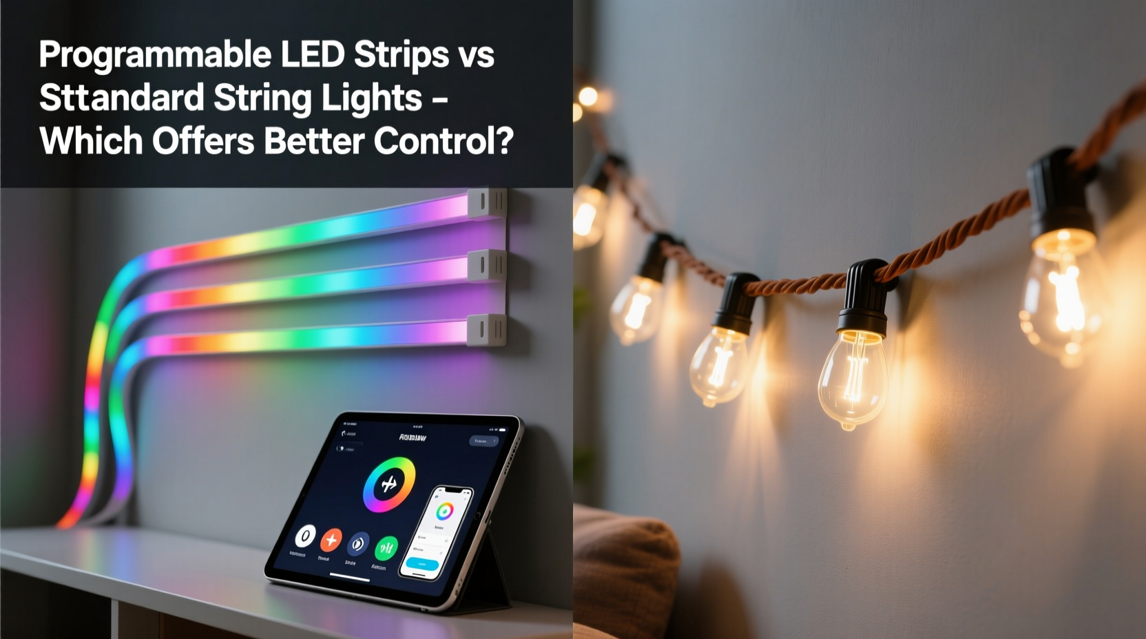 programmable led strips vs standard string lights which gives better control