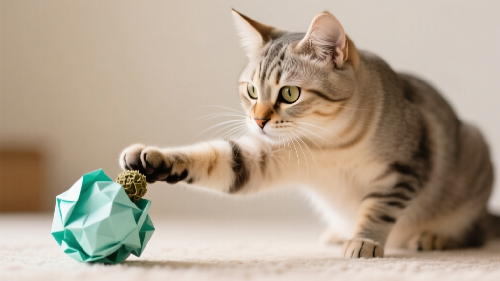 Cat Paw Bumping the Catnip Toy: Play Request