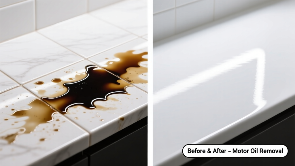 How to Remove Motor Oil from Ceramic Tile or Countertop
