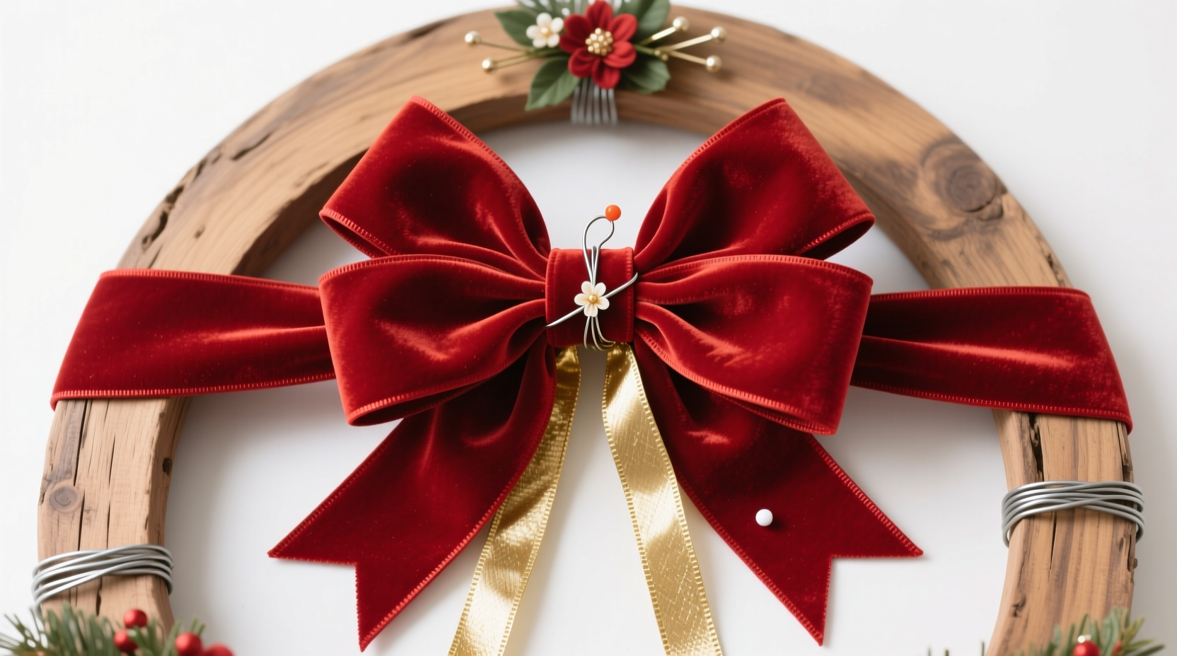 how do you make a christmas bow for a wreath